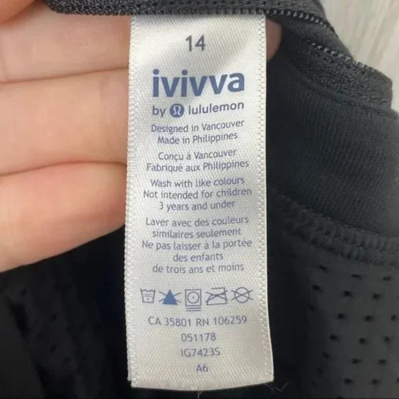 Ivivva By Lululemon | Black Mesh Running Shorts Size 14 Girls - Picture 5 of 5